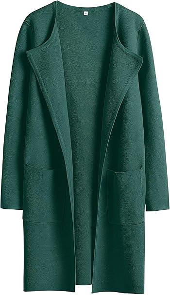 ANRABESS Women's Open Front Knit Lightweight Cardigan Casual Long Coatigan Sweater Lady Jacket Coat 2025 Fall Outerwear L