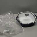 CorningWare QuickHeat 3.2-QT Cast Aluminum Roaster With Lid & Non-Stick Ceramic Interior, Lightweight and Fast Even Heat Baking & Cooking, For Meats, Soup, Browning, Searing, French Navy