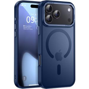 Newfuture Magnetic for iPhone 17 Pro Max Case [Compatible with Magsafe] [Military Grade Drop Protection] Translucent Matte Anti-Scratch Shockproof Protective Phone Cover 6.9 Inch, Navy Blue