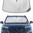 Windshield Sun Shade for Honda CRV 2023-2025. Full Coverage Rearview Mirror Shade for Ultimate Protection (Silver)
