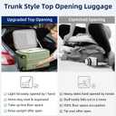 HanTrip 20 Inch Carry on Luggage 22x14x9 Airline Approved Hard Shell Suitcases with Wheels, Top Opening Expandable Carry on Luggage with Cup Holder Small Rolling Suitcase with Lock, Bamboo Green