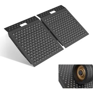 VNN 29" x 48" Shed Ramp for Riding Mower - 1500 LB Capacity Shed Ramps, Anti-Slip Punch Plate Ramp for ATV, Motorcycles, Garages & Barns (2PC, Velvet Black, Alloy)