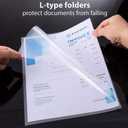 WOT I Plastic Clear Document Folders - 100 Pack, L-Type Folders Copy Safe Project Pockets, for Letter Size Sheets, Transparent Color