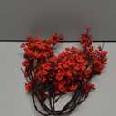 Yastouay Red Fake Flowers Artificial Flowers, 5Pcs Real Touch Silk Flowers Faux Flowers for Decorations, Babys Breath Artificial Flowers Bulk for Spring Decor Floral Arrangement