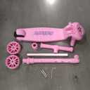 Nattork Kids Scooter for Girls Boys with Light Up Wheels, 3 Adjustable Height Handlebars, Lean-to-Steer Technology, Widen Anti-Slip Deck, 3 Wheel Scooter for kid ages 3-8, Support Riders Up to 110 LBS Pink