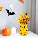 MYFLOCY Pumpkin Vases for Flowers Halloween Pumpkin Vase Centerpieces for Tables Decorative Fall Pumpkins Planter for Home Decor (Orange, Black Circle)