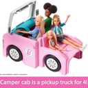 Barbie 3-in-1 DreamCamper Vehicle, Approx. 3-ft, Transforming Camper with Pool, Truck, Boat and 60 Accessories, Makes a Great Gift for 3 to 7 Year Olds, One Size