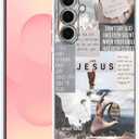Jesus Quotes Case for Samsung Galaxy S25+,Christian Bible Verse Saying Collage,Unique Soft TPU Bumper Case Compatible with Galaxy S25 Plus