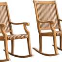 Cambridge Casual Montclair Teak Wood 2 Pieces Porch Rocking Chair Set