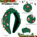 TIOSRU Green Christmas Headband for Women Girls,Christmas Tree Headbands for Women Knot Headband Holiday hairbands for Girls Gift