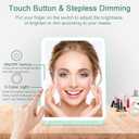 Deweisn Folding Travel Mirror Lighted Makeup Mirror with 72 LEDs 3 Colors Light Modes, USB Rechargable, Portable, Ultra Thin, CompactVanity Mirror with Touch Screen Dimming for Cosmetic (Green)