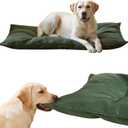 Chew Proof Indestructible Dog Bed for Aggressive Chewers, Durable & Waterproof Crate Pad, Machine Washable Tough Kennel Bed for Large Dogs, Indoor Outdoor Pet Bed, Large (28"x41", Green)