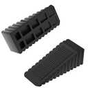 HOMOTEK 2 Pack Wedge Rubber Door Stops - Non-Slip Stoppers for Door Gaps 5-23mm, Wall & Floor Protector for Bottom of Door, Black