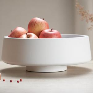 White Rustic 14 Inch Fruit Bowl, 14 Inch Capacity