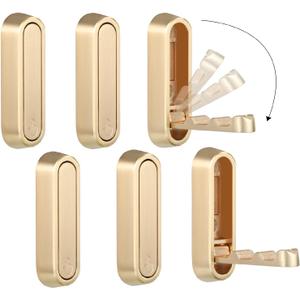 Dntorx Folding Coat Hooks, 6 Pcs Foldable Gold Wall Hooks Heavy Duty Foldable Hook Bathroom Towel Hooks Robe Hooks Wall Mounted for Hanging Coat Towels Clothes Hat Bags Keys