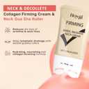 HOYGI Collagen Firming Neck Cream, 2-in-1 Guasha Neck Moisturizer with Double Rollers, Collagen and Hyaluronic Acid, for Saggy Skin, Double Chin, Face Lifting