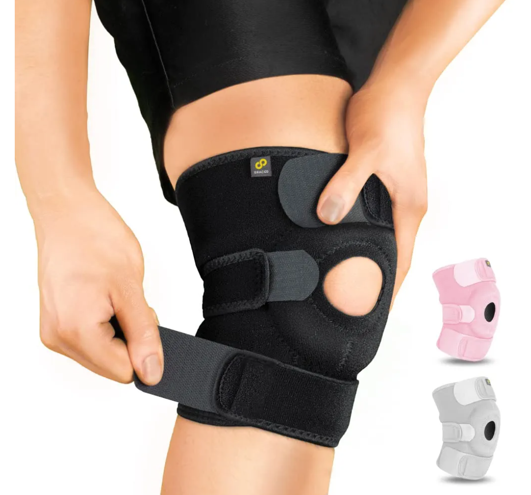 Bracoo Knee Support Brace for Men Women, Adjustable Compression Sleeve Wrap Patellar Pad Tendon - Arthritis Pain, meniscus tear, Injury Recovery, Running, Workout, KS10