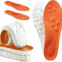 Get Steppers Insoles for Men Women, Cloud Insole with Arch Support Breathable Comfortable Inserts, Soft Steppers Massage Insoles Trim to Fit All Shoe Types (Orange, 9-10 Men/111-12 Women)