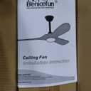52 Inch Ceiling Fans with Lights and Remote, Dimmable 3 Blade Wood Outdoor Ceiling Fan for Patios Low Profile Modern Ceiling Fan with Light for Bedroom Living Room Indoor Gold White