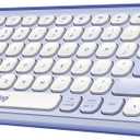 Logitech POP ICON Keys Wireless Bluetooth Keyboard, Comfortable Typing, Programmable Keys, Easy-Switch Between up to 3 Devices, for Laptop, Tablet, PC  Lilac and Off-White
