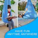 Indoor Therapy Sensory Swing for Kids, Special Needs Joy Cuddle Ceiling Snuggle Swings, Outdoor Room Adjustable Fabric Hammock for Children Child Teens Autism, ADHD, Aspergers, Sensory Integration (Light Blue)