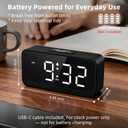 Battery Operated Small Alarm Clock: Digital Compact Large Display Cordless Clock for Bedroom Travel - Simple to Use for Seniors Teens White Digits
