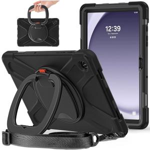 Tablet Bags Case Compatible with Samsung Galaxy Tab A9 Plus 11" (2023) SM-X210/SM-216/SM-X218,Heavy Duty TPU Shockproof Kids Case,360 Degree Rotating Multi-Function Grip Bracket+Shoulder Strap Rugged