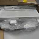 Furnulem White Nightstand with 3 Drawers and 2-Tier Shelf, Small Night Stand End Table Side Furniture, Fabric Storage Organizer for Bedroom, Closet, Hallway, Nursery, Sturdy Steel Frame, Wood Top