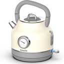 Amaste Electric Kettle, Retro Electric Tea Kettle With Thermometer, 57 Oz Hot Water Kettle For Coffee & Tea, 304 Stainless Steel, 1500w Fast Boiling, Auto Shut-Off & Boil Dry Protection, Cream White