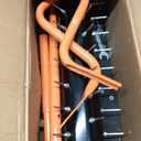21" Rolling Lawn Aerator, 45 Preassembled Spikes, Only Needs 3-5 Minutes to Assemble, No Looseness, Good Package, 75" Long Handle with Quick Clip Connections, U-Shape Construction - Orange.