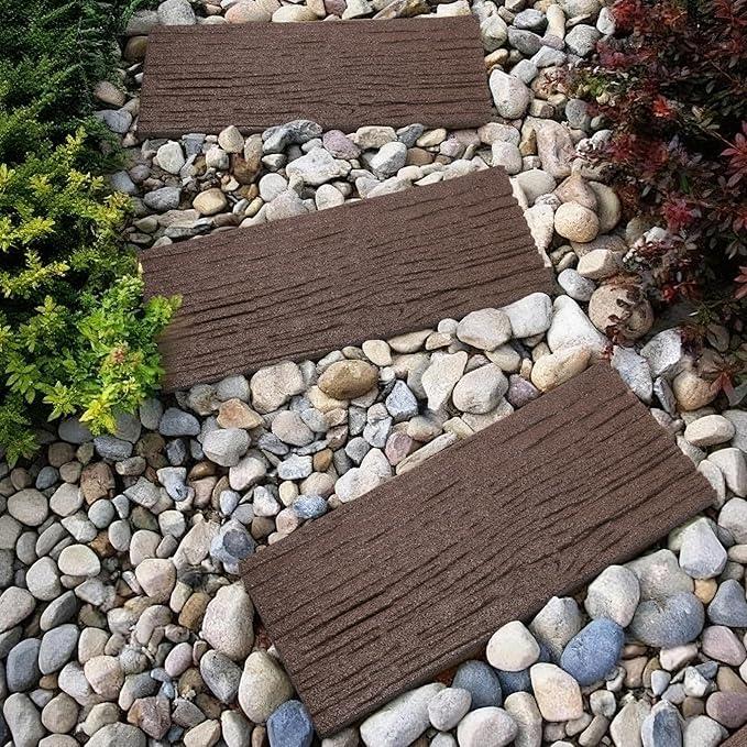 Sekcen 3 Pack Rubber Stepping Stones 15.75”x15.75” Outdoor Garden Walkway Recycled Paving Stones Pavers for Walkways