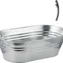 Katai - Galvanized Steel Drinks Bucket - Oval, 5.5 Gallon Rustic Style Drinks Tub, Carry Handles - with Bottle Opener (pack of 1)