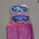 Swim Goggles Kids 6-14, Diving Mask No Tangle StrapWater Goggles Nose Cover for JR / Youth (2PK - Pink)
