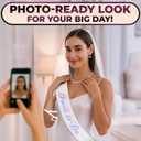 2 x Bride to Be Sash and Veil Lovely White Bride Sash Featuring Rainbow Letters, Soft Satin & Safety Pin, Flowing Cascading Veil with Secure Comb Unique Bachelorette Party Favors & Bridal Shower Gifts