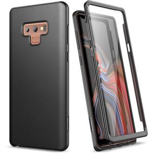 SURITCH Case for Samsung Galaxy Note 9, Built in Screen Protector, Support Wireless Charging, Soft TPU Back Cover + PC Bumper Full Body Protective Case, Shockproof, 6.4" (Matte Black)