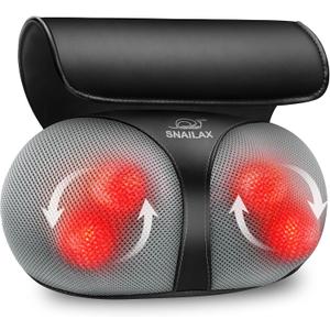 Snailax Shiatsu Neck Back Massager - Kneading Massage Pillow with Heat, Electric Pillow Massager for Shoulders,Cervical, Lower Back Best Gifts for Women/Men/Mom/Dad