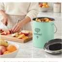 Kitchen Countertop Compost Bin, Odor Resistant Indoor Compost Bin with Lid and Charcoal Filter, Rust Resistant Coated Compost Bucket, Compost Container, Mint