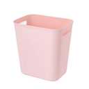 UUJOLY Plastic Small Trash Can Wastebasket, Garbage Container Basket for Bathrooms, Laundry Room, Kitchens, Offices, Kids Rooms, Dorms, 3.5 Gallon, Pink