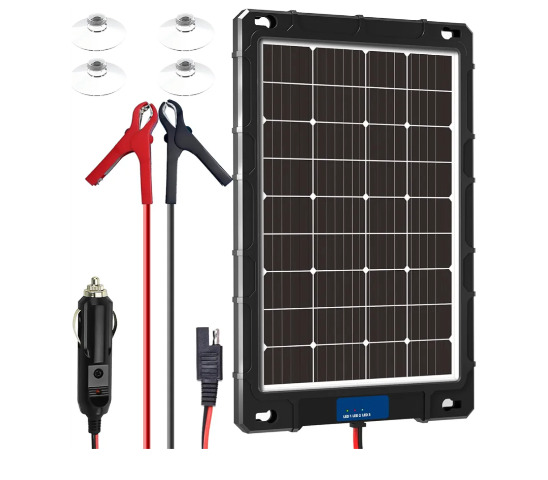 20W 12V Solar Panel Kit with Upgraded Controller for Car, RV, Motorcycle, and Marine Applications