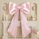 4024Inch Large Pink Bow for Coquette Room Decor - Big Satin Bows,Giant Pink Ribbon Tie Coquette Bows for Birthday Party Backdrop Hanging Wall Decoration