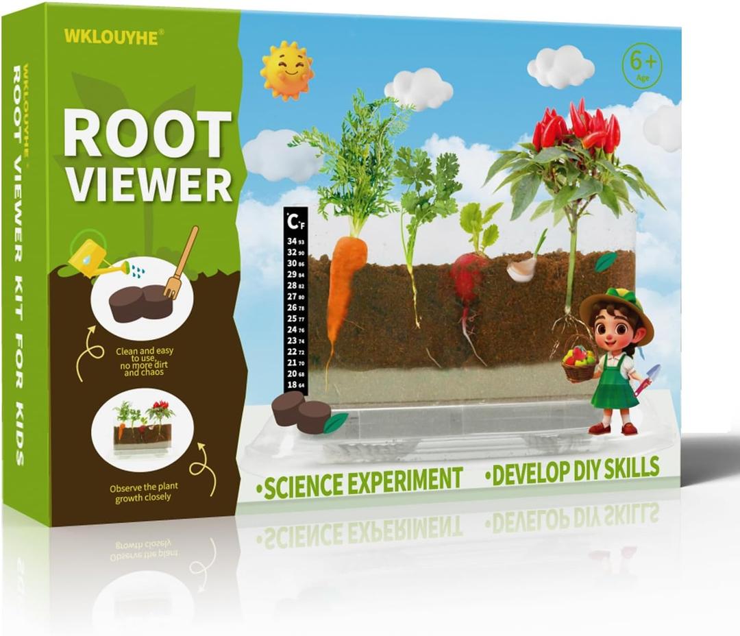Root Viewer Kit for Kids - Grow Your Own Plant for Boys & Girls - Science STEM Toy & Craft Growing Kits for Ages 4-8 Birthday Easter Gifts for Boy, Girls 4, 5, 6, 7, 8, Year Old - Gardening Set Toys