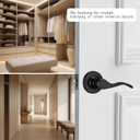 NCL 2 Pack Black Door Handle Interior, Wave Door Lever Door Knob for Hall