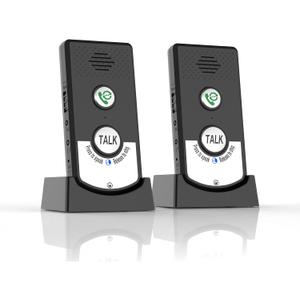 Intercoms Wireless for Home, Long Range Wireless Intercom System for Room to Room Communication, 2 Way Voice Intercom for Elderly, Seniors, and Kids (Black)