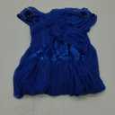 ODASDO Women Elegant Lyrical Dance Dress Lace Cap Sleeve Asymmetrical Tulle Skirt Leotard Contemporary Costume (Medium, Royal Blue Sequin)