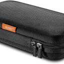 Portable Protection Hard EVA Case for External Battery, Cell Phone, GPS, Hard Drive, USB/Charging Cable, Small Carrying Bag Mesh Inner Pocket, Zipper Enclosure, Universal Travel Pouch Bag, Black