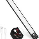 YELKO Motion S Ensor Cabinet Light, 3200mAh 15.8inch Under Cabinet Lighting Battery Operated, 116LEDs Rechargeable led Lights for Kitchen cabinets,Cordless Dimmable Under Counter Lights