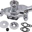 Short Water Pump Satin Aluminum High Volume Chrome Aluminum fit SB Chevy SBC 283 327 350 383 400