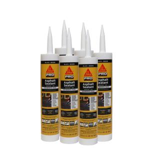 Sikaflex-410 Asphalt Sealant, Black, self-Leveling Hybrid sealant for Filling Cracks, for Private Asphalt driveways, roadways, Pavement, 9 fl.oz. Cartridge (Pack of 6)