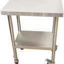 Commercial Worktables for Prep 24 x 18 Inches with Caster Wheels, Commercial Heavy Duty Stainless Steel Table with Undershelf for Home, Hotel Kitchen and Restaurant