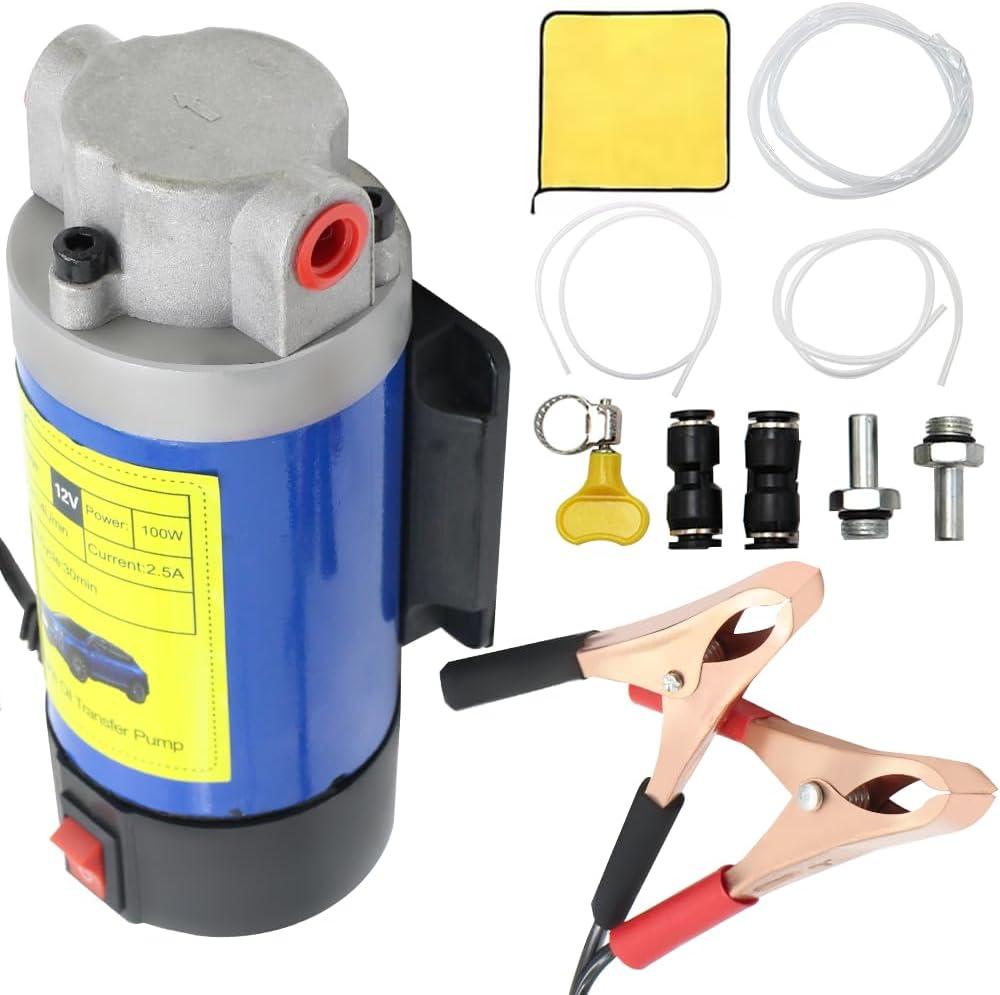 Oil Suction Pump For Changing Oil,12V Engine Oil Extractor Pump For Pumping Oil, Diesel Pump Transfer,Suitable For Cars, Motorcycles, Pressure Washers, Lawn Mowers